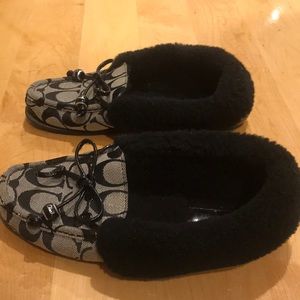 Coach slippers/moccasins size 6
